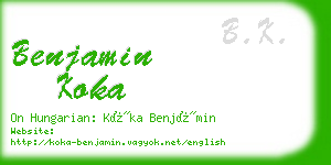 benjamin koka business card